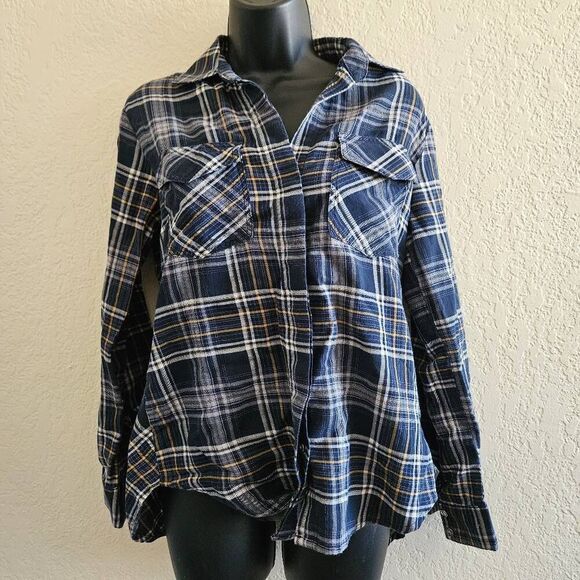 Sam Edelman Plaid Button-Down Shirt - Picture 1 of 8